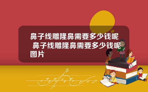 鼻子线雕隆鼻需要多少钱呢 鼻子线雕隆鼻需要多少钱呢图片