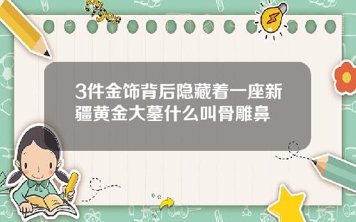 3件金饰背后隐藏着一座新疆黄金大墓什么叫骨雕鼻