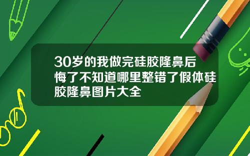 30岁的我做完硅胶隆鼻后悔了不知道哪里整错了假体硅胶隆鼻图片大全