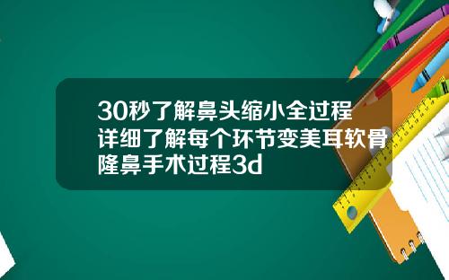 30秒了解鼻头缩小全过程详细了解每个环节变美耳软骨隆鼻手术过程3d