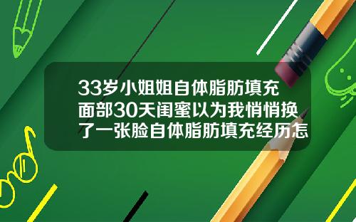 33岁小姐姐自体脂肪填充面部30天闺蜜以为我悄悄换了一张脸自体脂肪填充经历怎么写