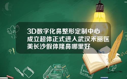 3D数字化鼻整形定制中心成立超体正式进入武汉禾丽医美长沙假体隆鼻哪里好
